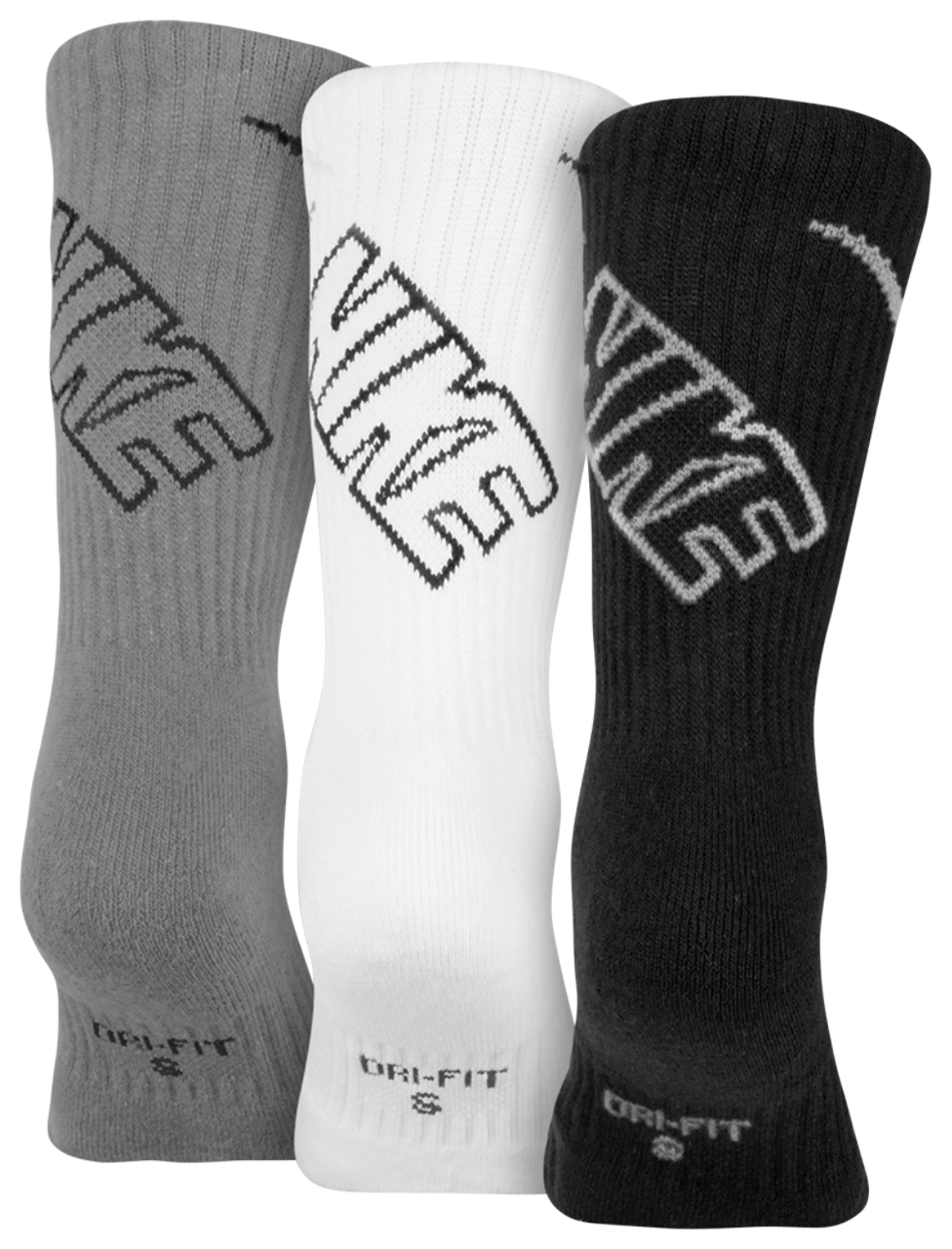 Nike 3 Pack Crew Socks Image 2 of 2. Tap to open photo gallery.