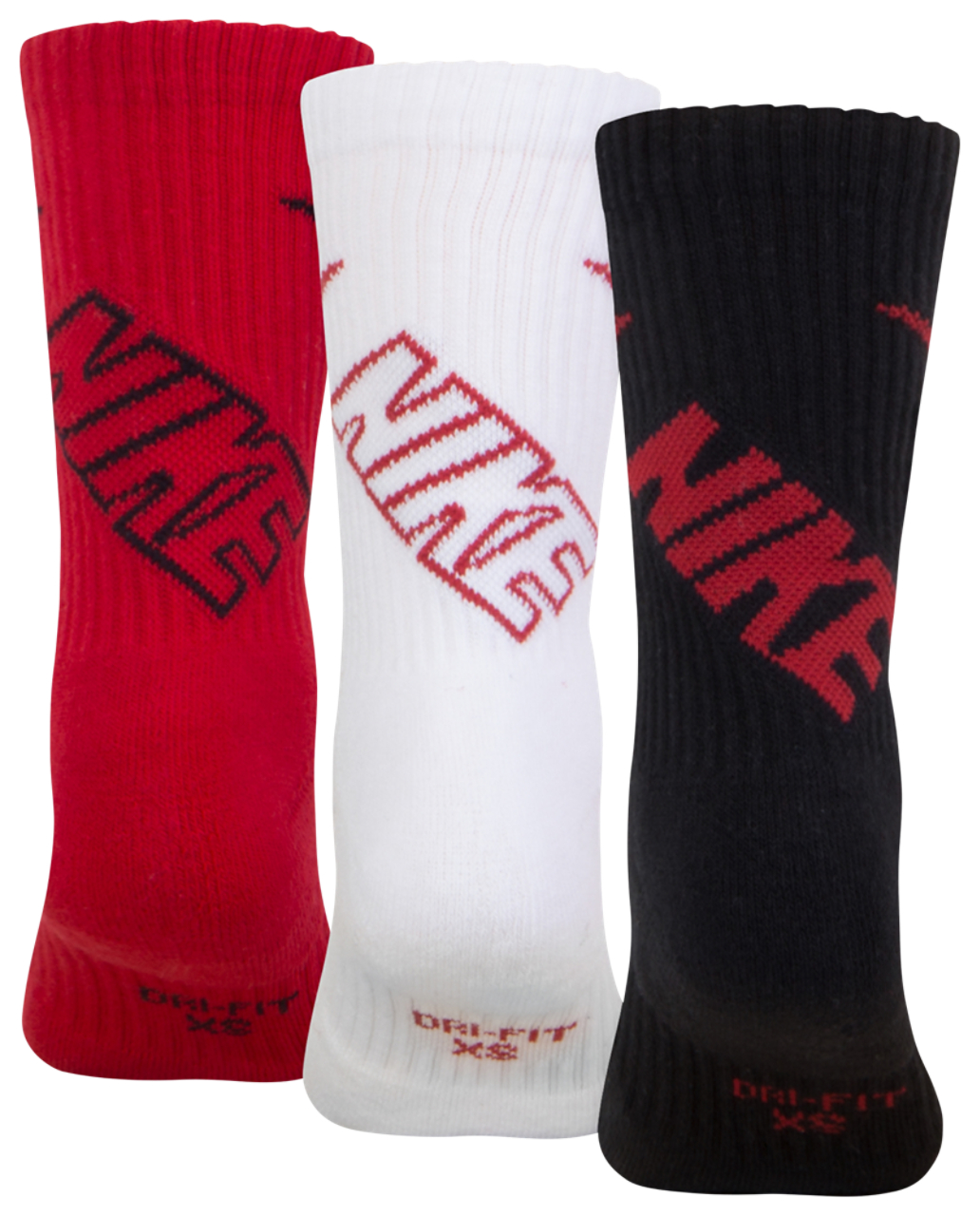 Nike Crew Socks 3 Pack 5-7 Image 2 of 3. Tap to open photo gallery.