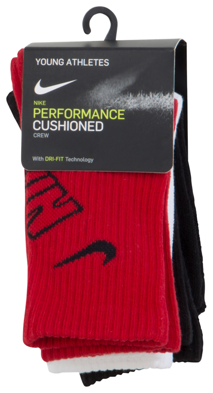 Nike Crew Socks 3 Pack 5-7 Image 3 of 3. Tap to open photo gallery.