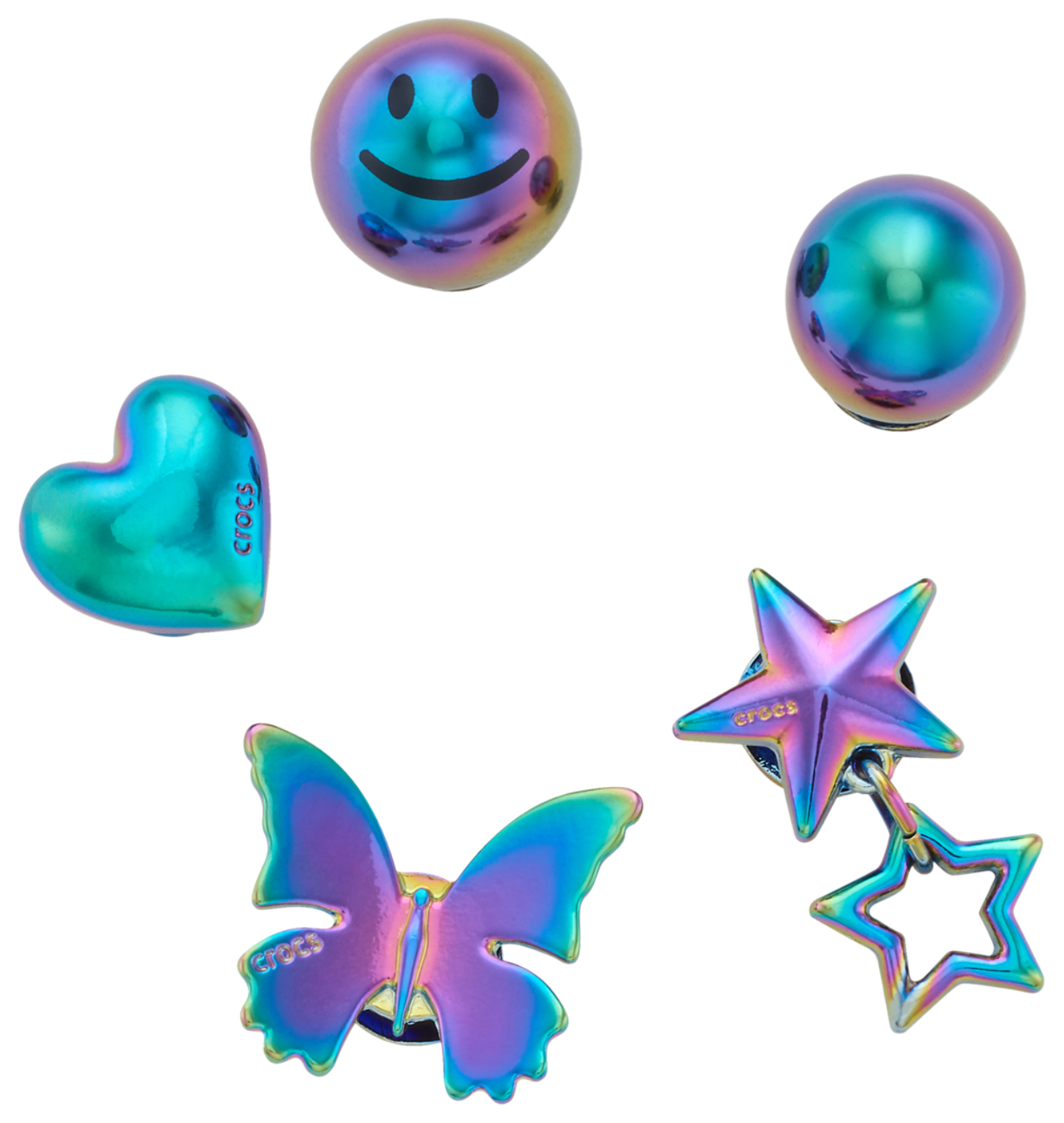 Jibbitz Iridescent Meta 5 Pack Image 1 of 6. Tap to open photo gallery.