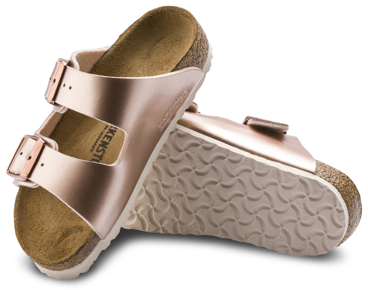 Birkenstock Arizona Metallic Finish Cork Sandals Image 4 of 4. Tap to open photo gallery.