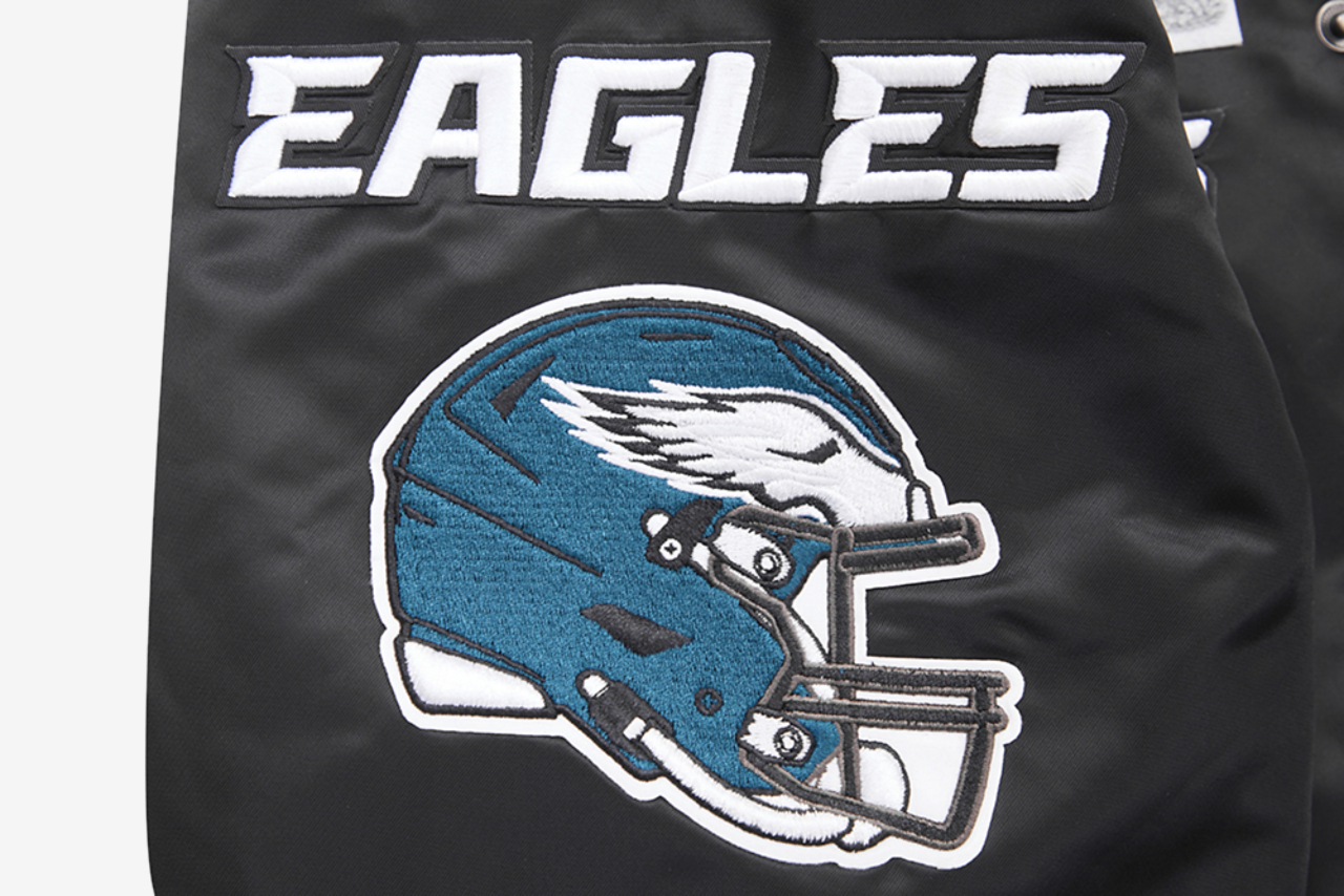 Pro Standard PHILADELPHIA EAGLES SATIN JACKET Image 7 of 8. Tap to open photo gallery.