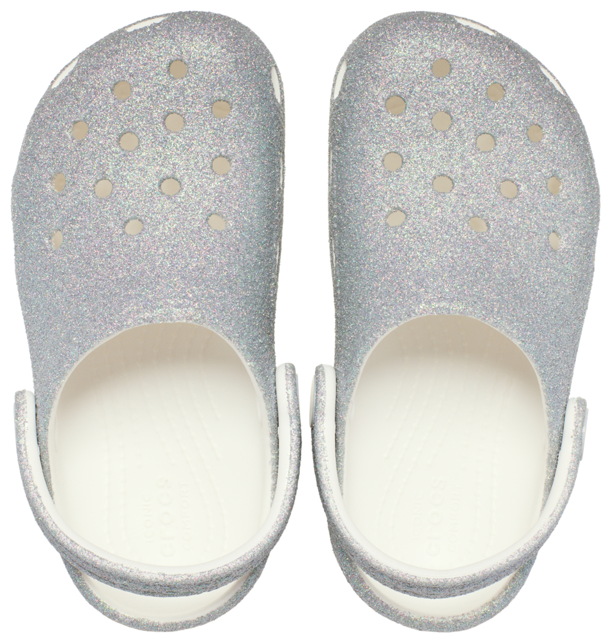 Crocs Classic Iridescent Glitter Clogs Image 3 of 4. Tap to open photo gallery.