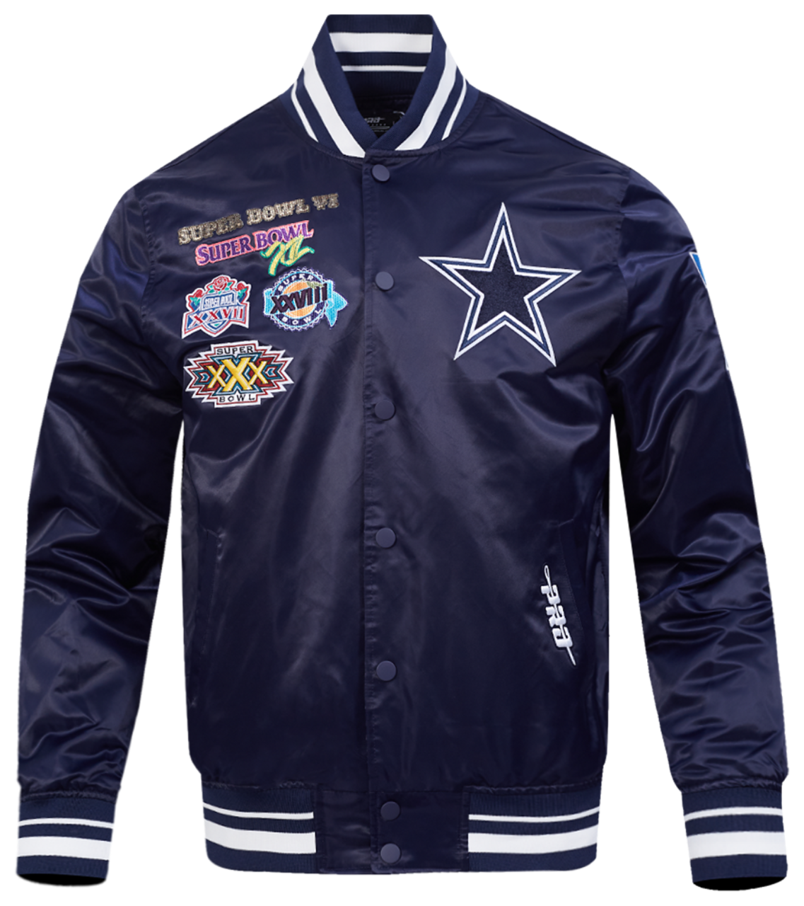 Pro Standard Cowboys Champions Rib Satin Jacket Image 1 of 9. Tap to open photo gallery.