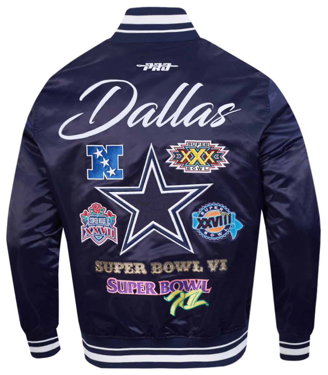 Pro Standard Cowboys Champions Rib Satin Jacket Image 2 of 9. Tap to open photo gallery.