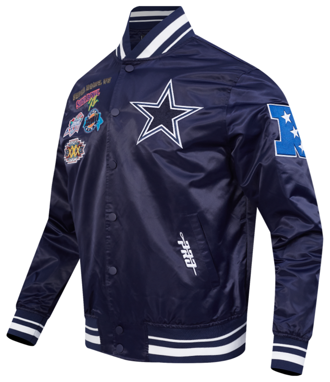 Pro Standard Cowboys Champions Rib Satin Jacket Image 3 of 9. Tap to open photo gallery.