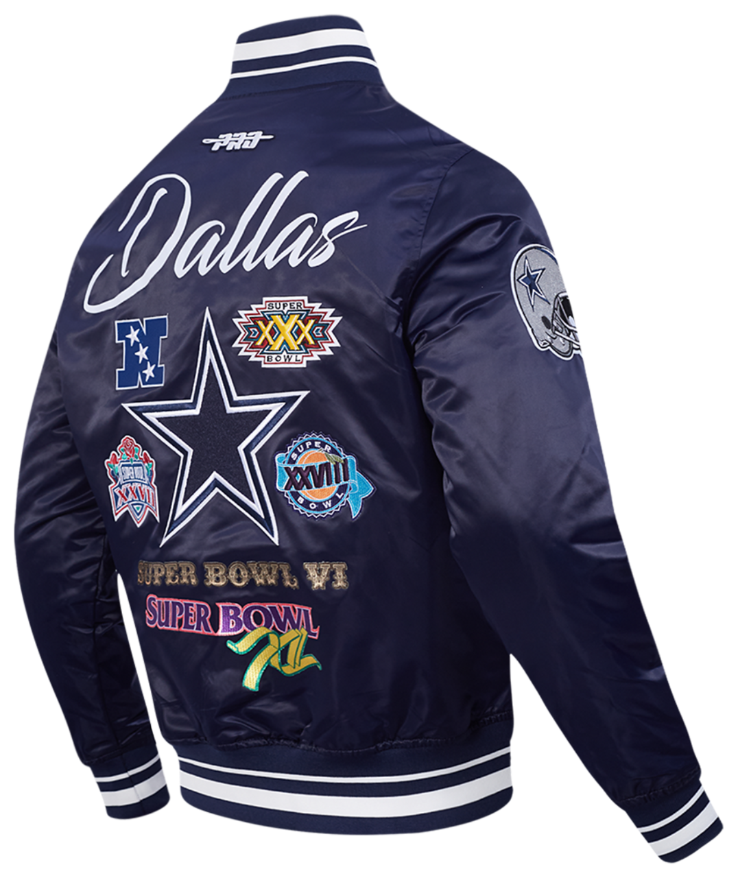 Pro Standard Cowboys Champions Rib Satin Jacket Image 4 of 9. Tap to open photo gallery.