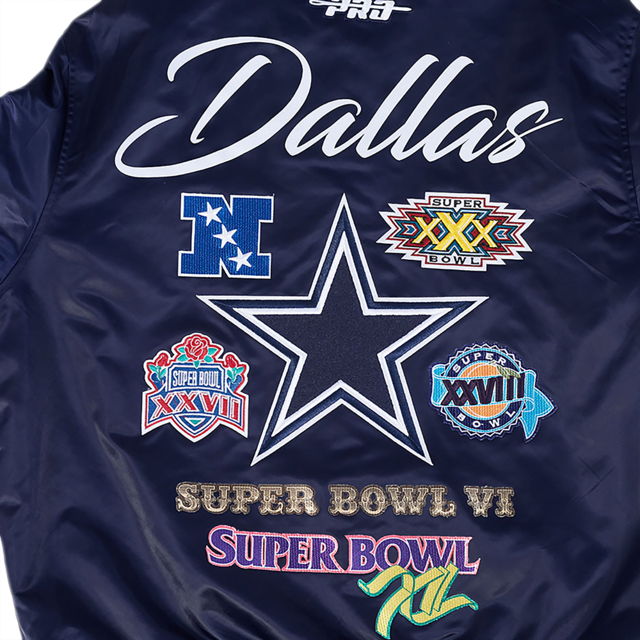 Pro Standard Cowboys Champions Rib Satin Jacket Image 6 of 9. Tap to open photo gallery.