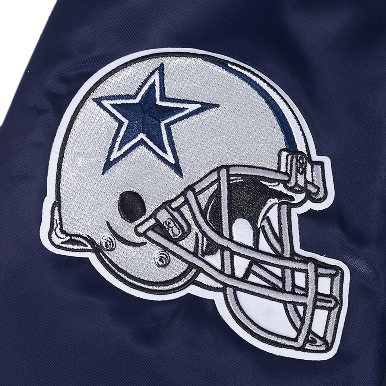 Pro Standard Cowboys Champions Rib Satin Jacket Image 7 of 9. Tap to open photo gallery.