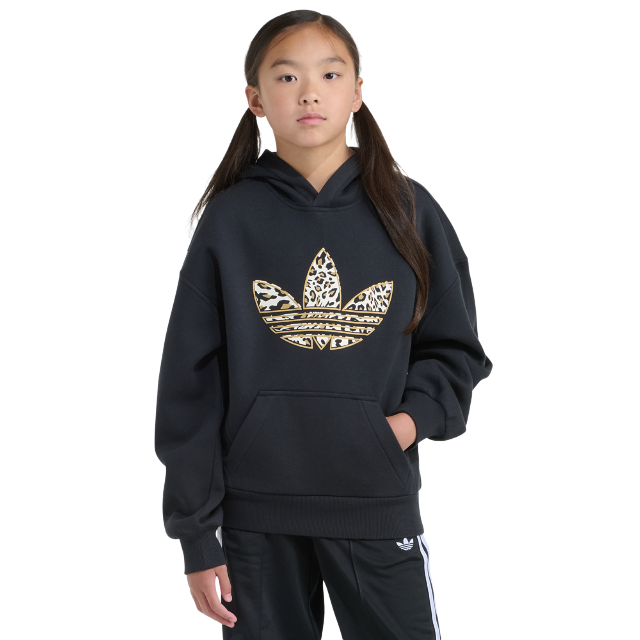 adidas Fleece Logo Hoodie Image 1 of 5. Tap to open photo gallery.