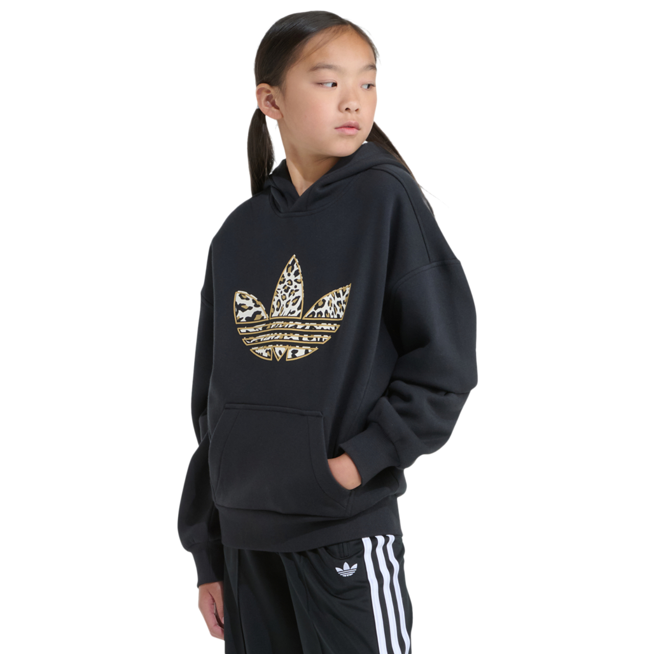 adidas Fleece Logo Hoodie Image 3 of 5. Tap to open photo gallery.