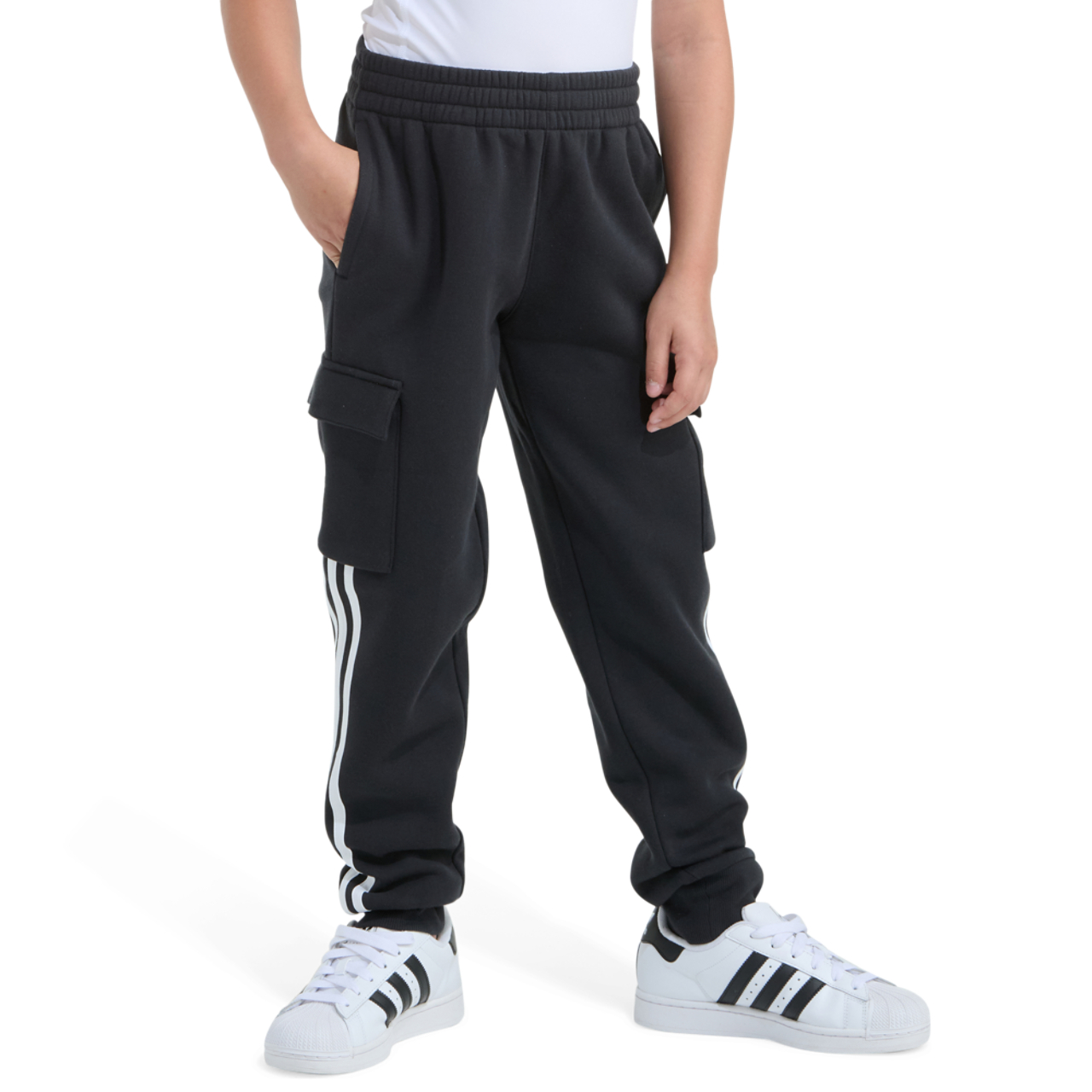 adidas Originals 3 Stripe Cargo Pants Image 1 of 6. Tap to open photo gallery.