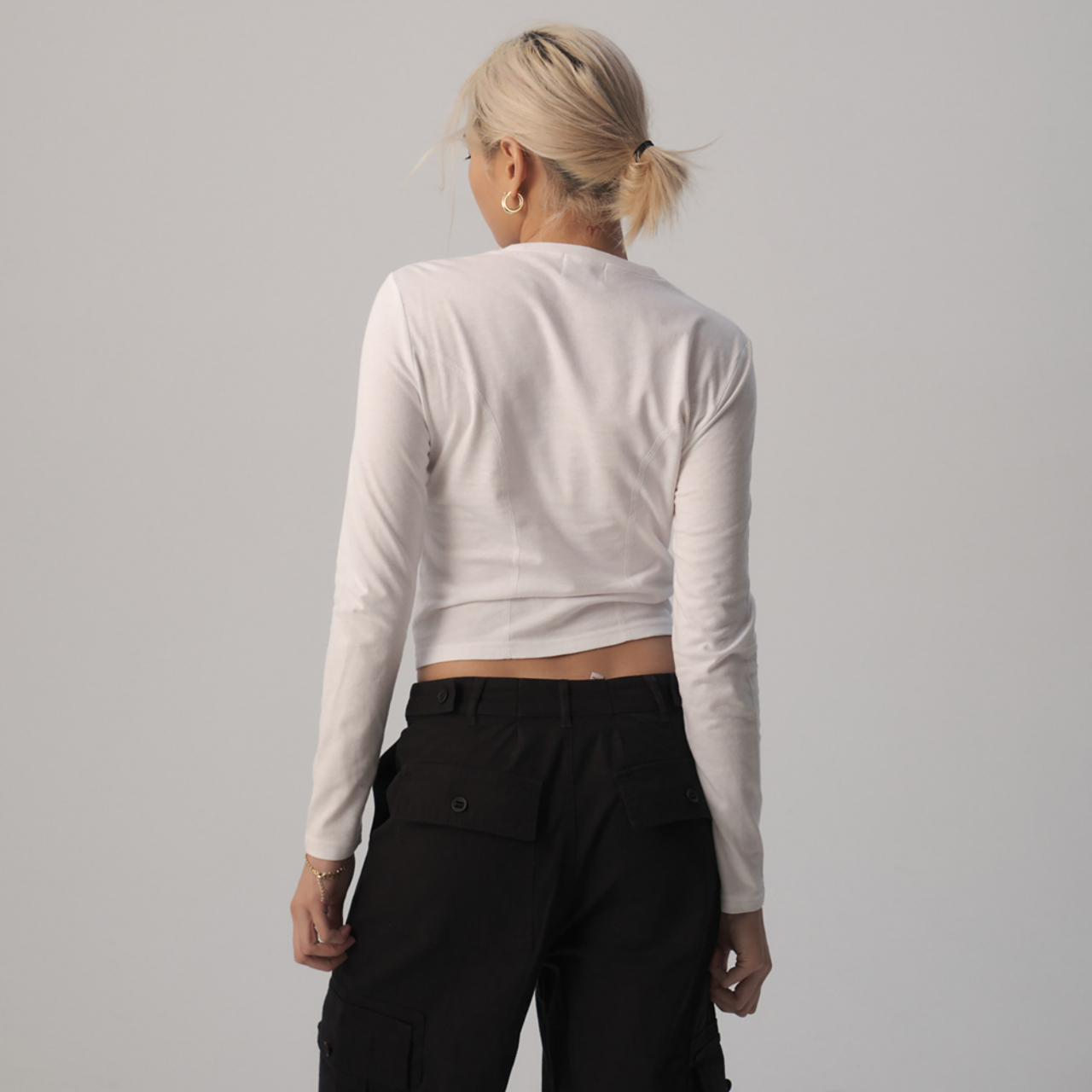 Cozi Sculpted Long Sleeve T-Shirt Image 2 of 5. Tap to open photo gallery.