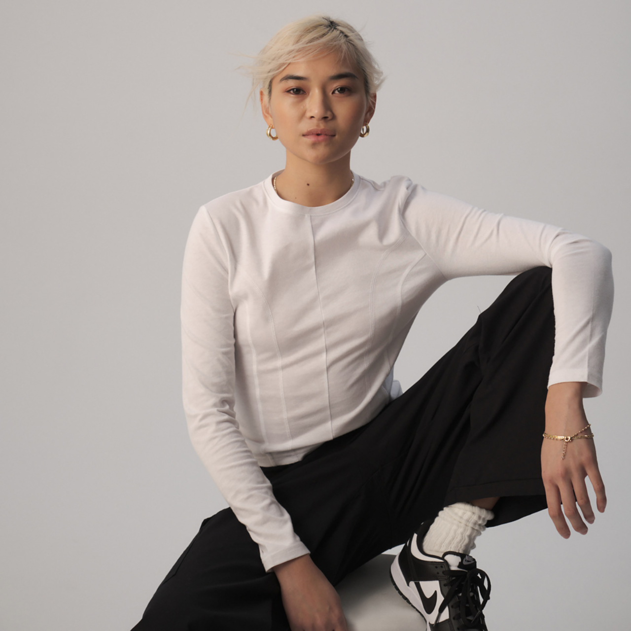 Cozi Sculpted Long Sleeve T-Shirt Image 4 of 5. Tap to open photo gallery.