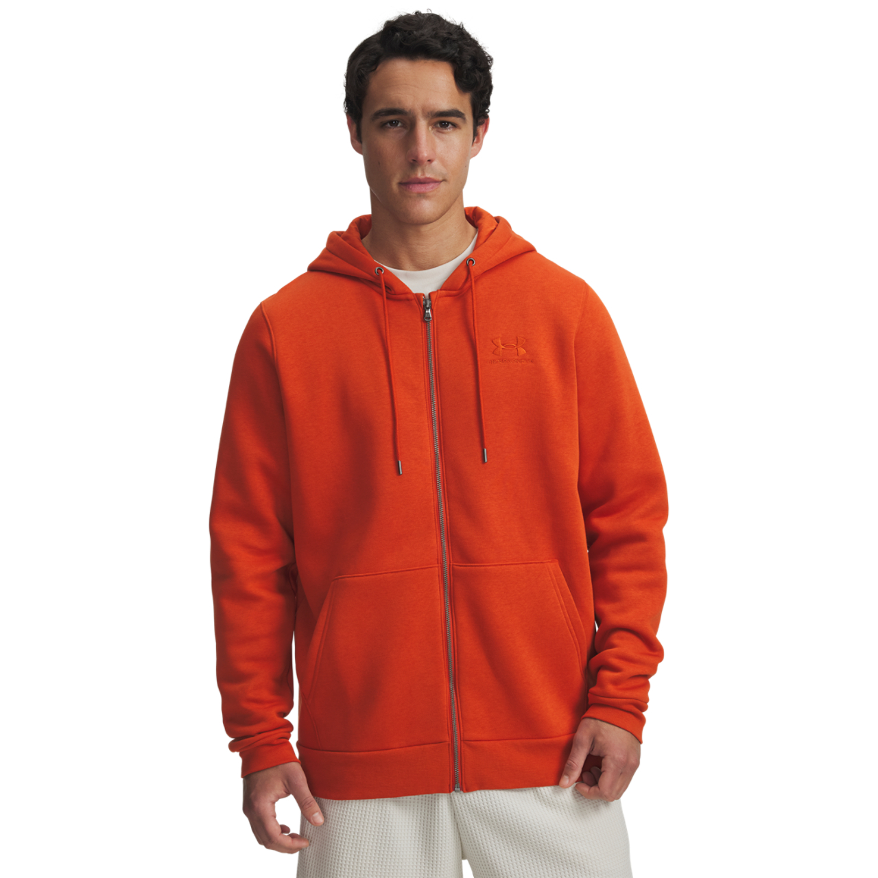 Under Armour Essential Fleece Full-Zip Hoodie Image 1 of 3. Tap to open photo gallery.