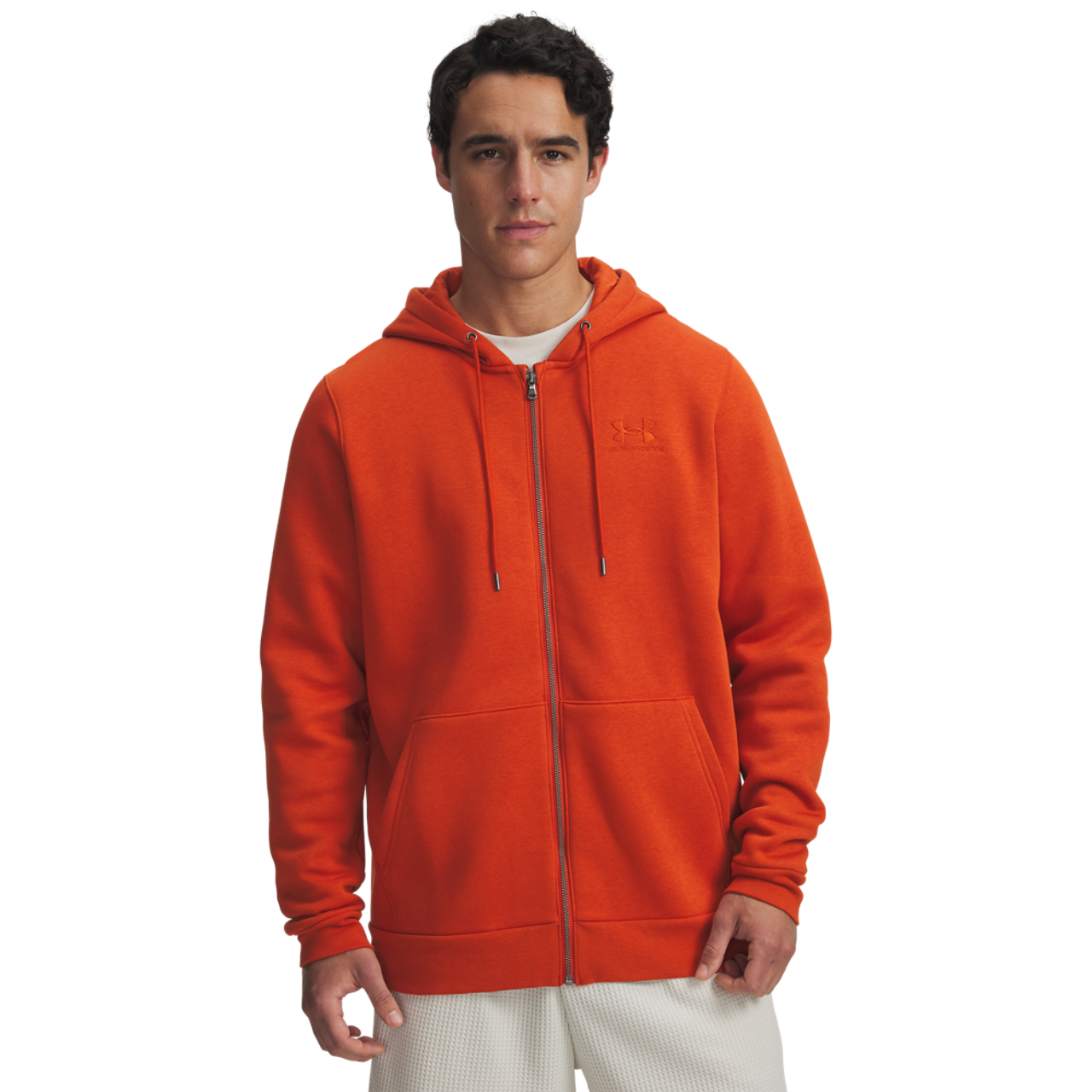 Under Armour Essential Fleece Full-Zip Hoodie Image 1 of 3. Tap to open photo gallery.