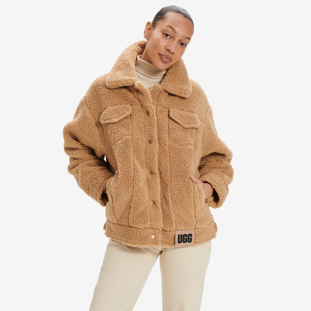 UGG Frankie Sherpa Trucker Jacket Image 1 of 4. Tap to open photo gallery.
