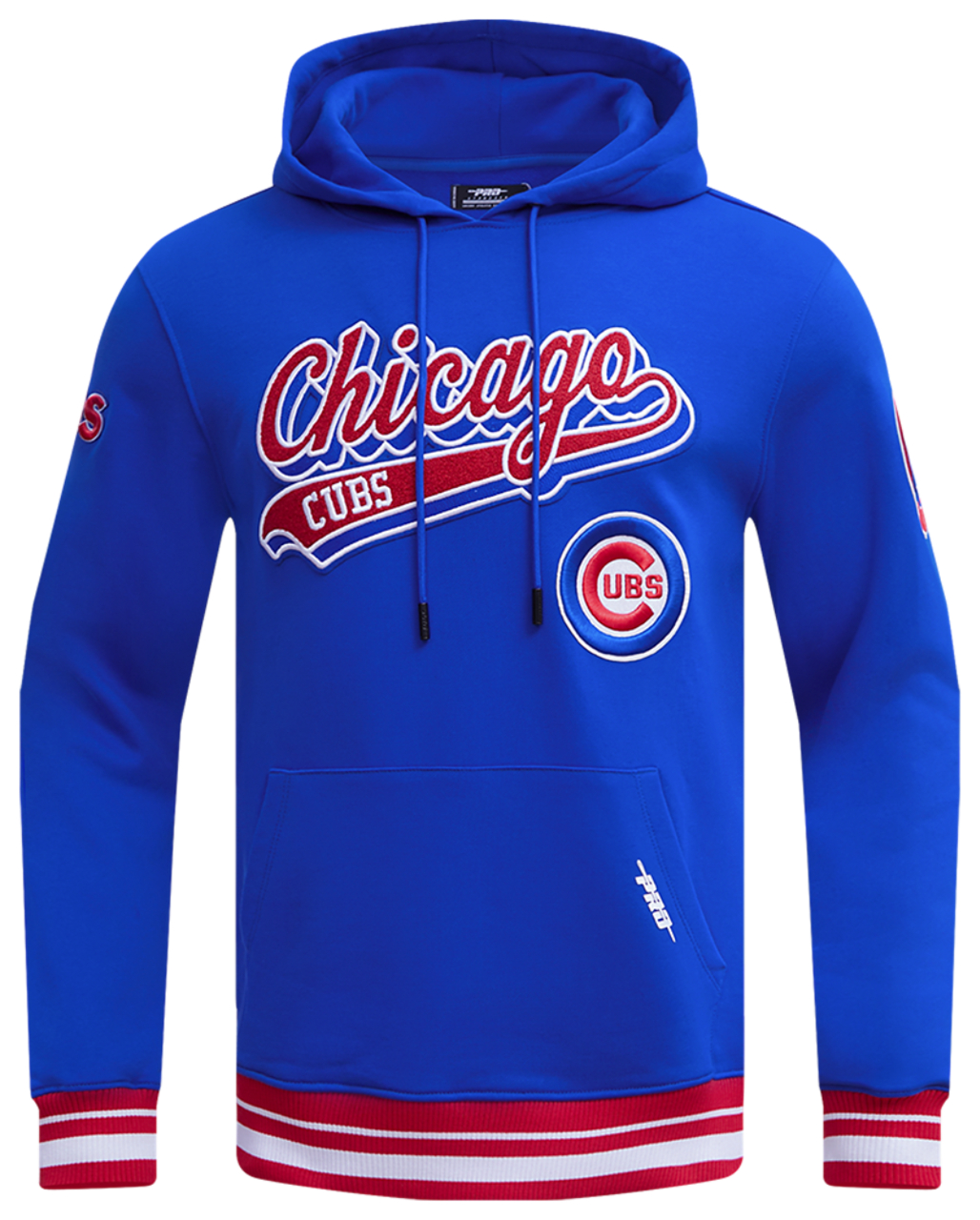 Pro Standard CUBS SCRIPT TAIL RIB FLC PO HOODIE Image 1 of 8. Tap to open photo gallery.