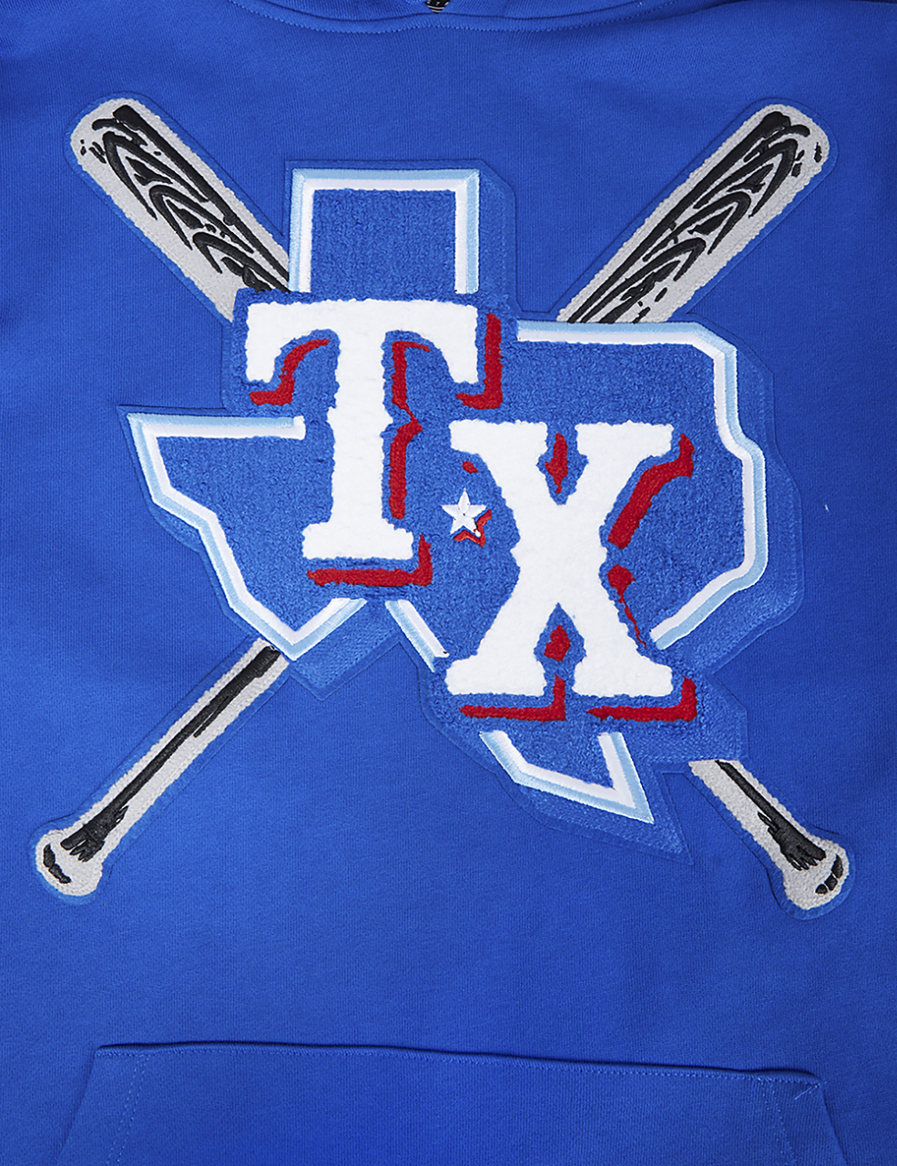 Pro Standard RANGERS MASH UP M RIB FLC PO HOODIE Image 5 of 8. Tap to open photo gallery.