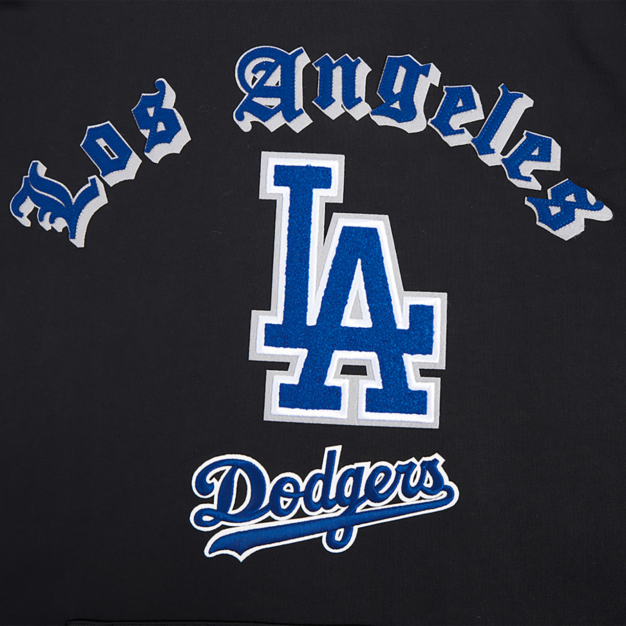Pro Standard DODGERS OLD ENGLISH FLC PO HOODIE Image 7 of 8. Tap to open photo gallery.