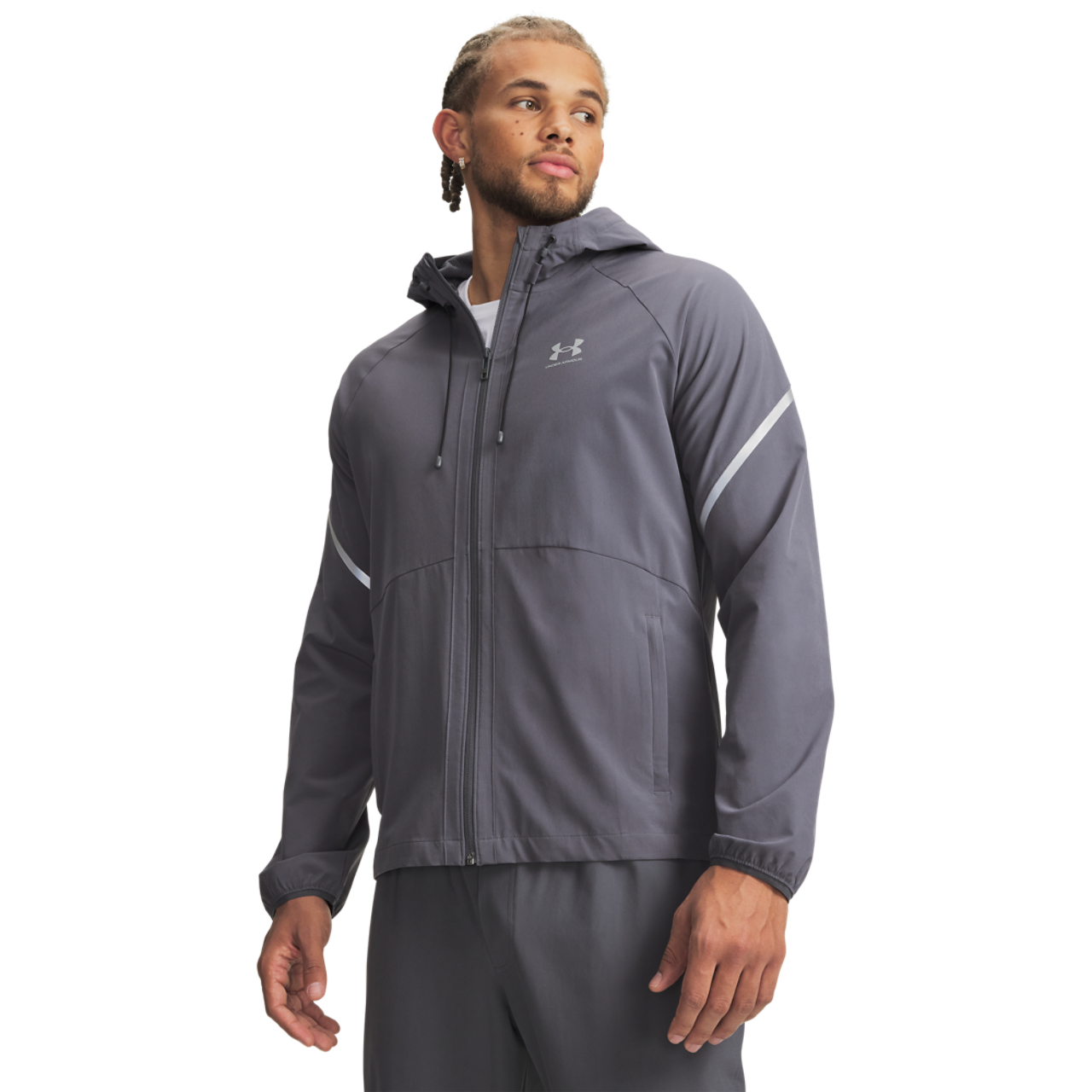 Under Armour Vibe Woven Reflective Jacket Image 1 of 3. Tap to open photo gallery.