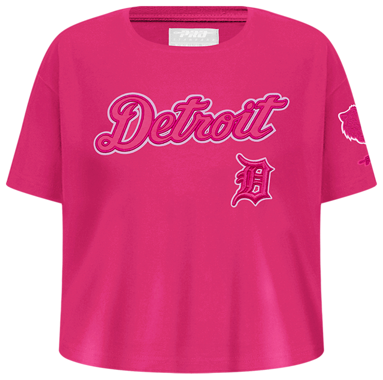 Pro Standard Detroit Tigers Triple Pink Ss Boxy Tee Image 1 of 6. Tap to open photo gallery.