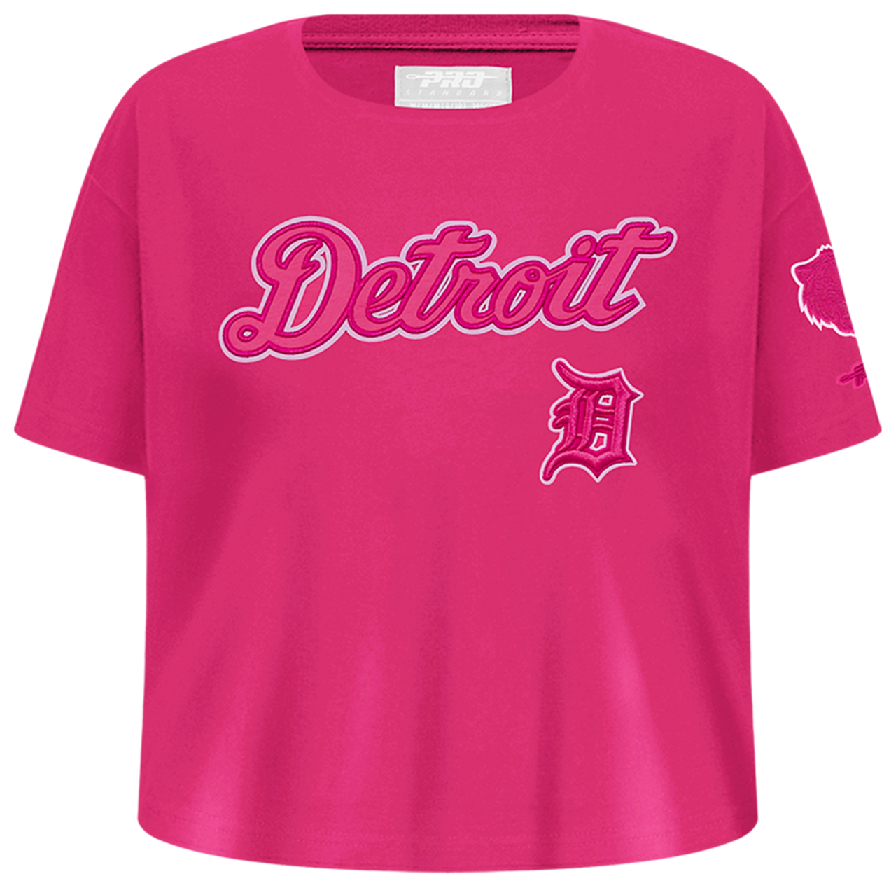 Pro Standard Detroit Tigers Triple Pink Ss Boxy Tee Image 1 of 6. Tap to open photo gallery.