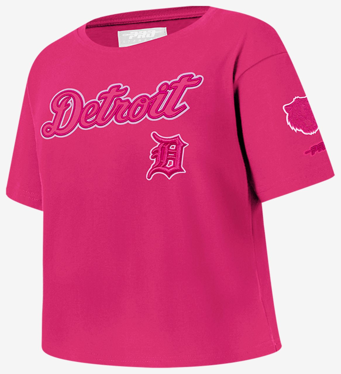 Pro Standard Detroit Tigers Triple Pink Ss Boxy Tee Image 3 of 6. Tap to open photo gallery.