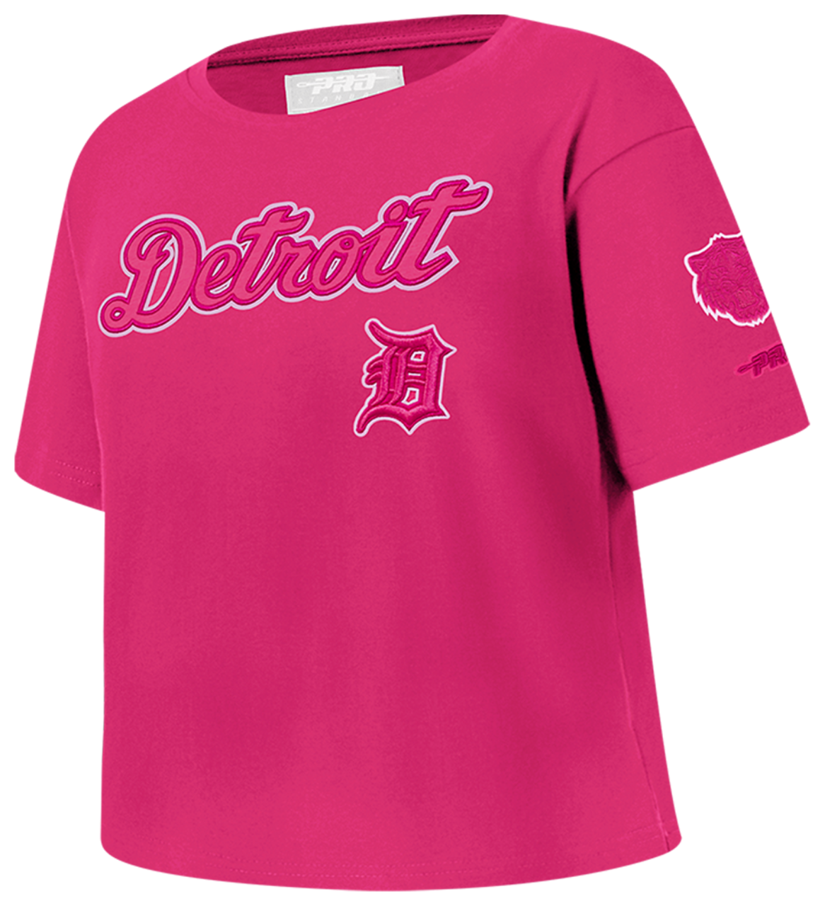 Pro Standard Detroit Tigers Triple Pink Ss Boxy Tee Image 3 of 6. Tap to open photo gallery.