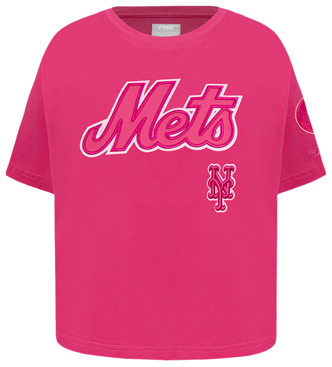 Pro Standard New York Mets Triple Pink Ss Boxy Tee Image 1 of 6. Tap to open photo gallery.