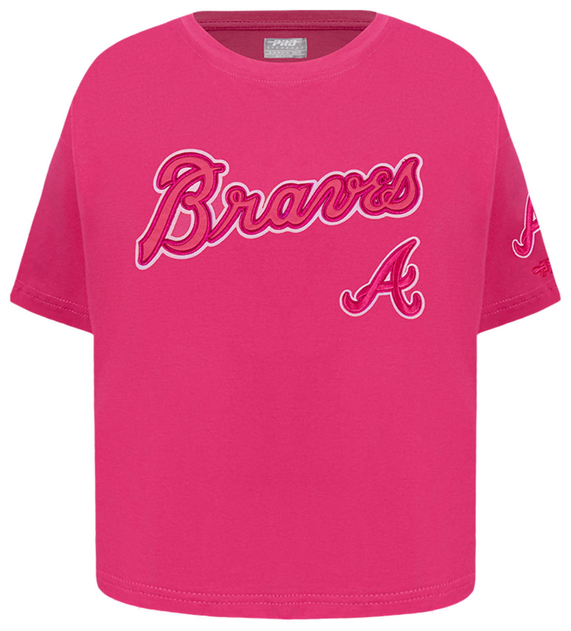 Pro Standard Atlanta Braves Triple Pink Ss Boxy Tee Image 1 of 6. Tap to open photo gallery.