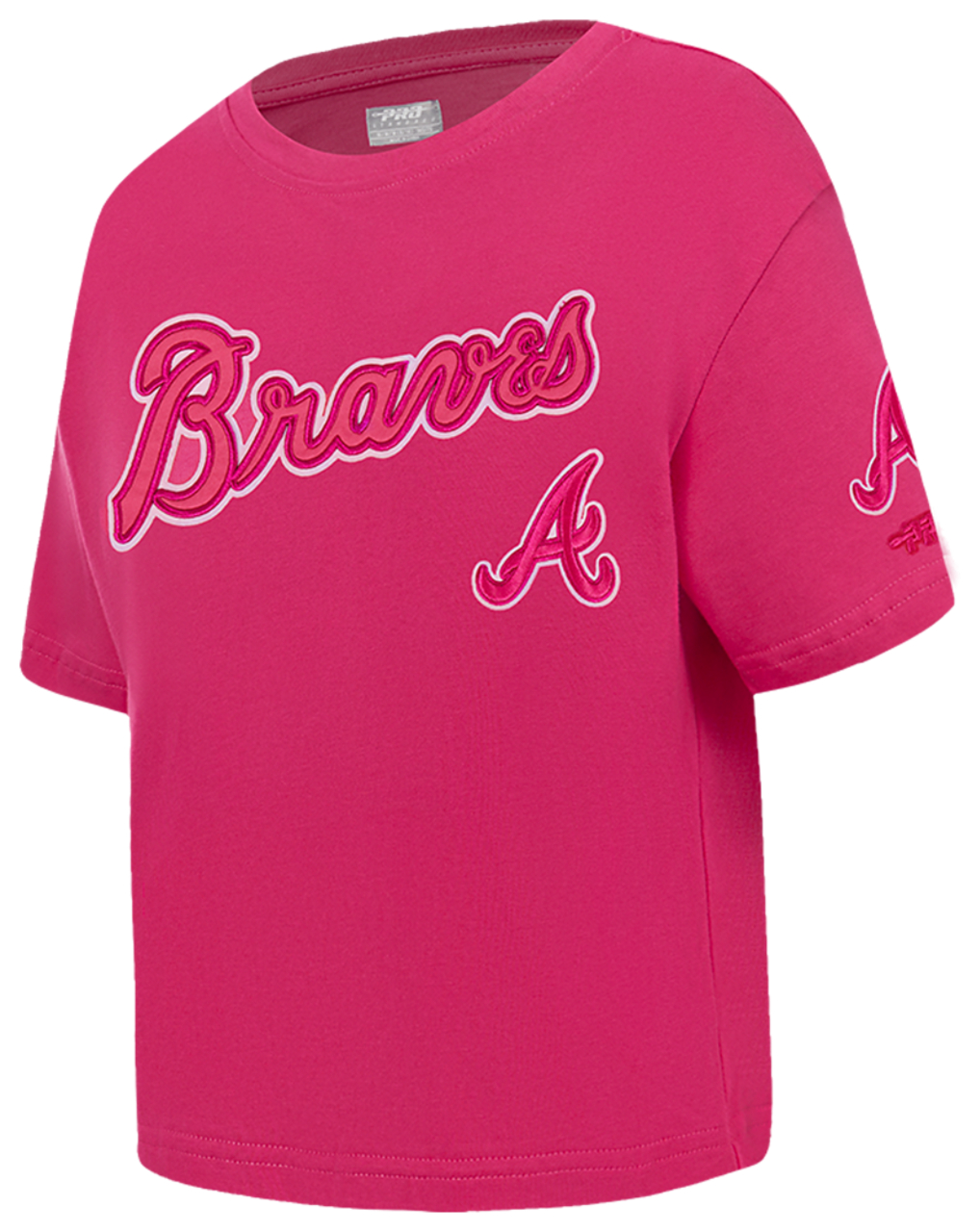 Pro Standard Atlanta Braves Triple Pink Ss Boxy Tee Image 3 of 6. Tap to open photo gallery.