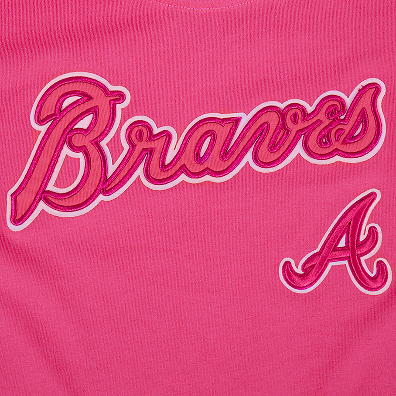 Pro Standard Atlanta Braves Triple Pink Ss Boxy Tee Image 5 of 6. Tap to open photo gallery.