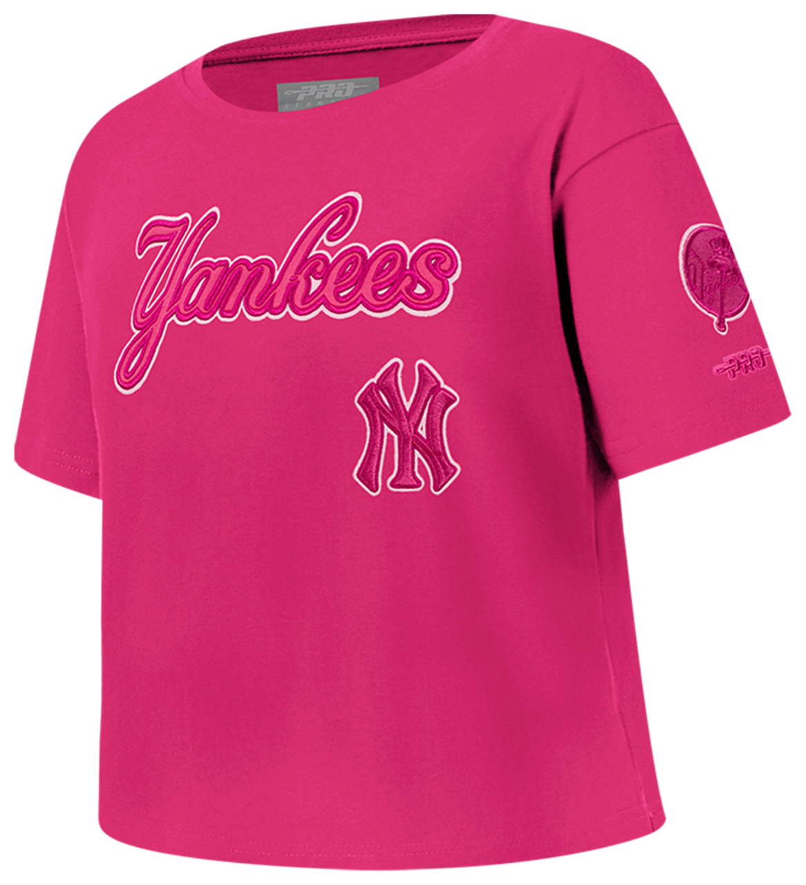 Pro Standard New York Yankees Triple Pink Ss Boxy Tee Image 3 of 5. Tap to open photo gallery.