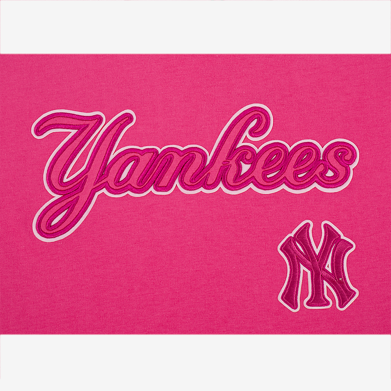 Pro Standard New York Yankees Triple Pink Ss Boxy Tee Image 5 of 5. Tap to open photo gallery.