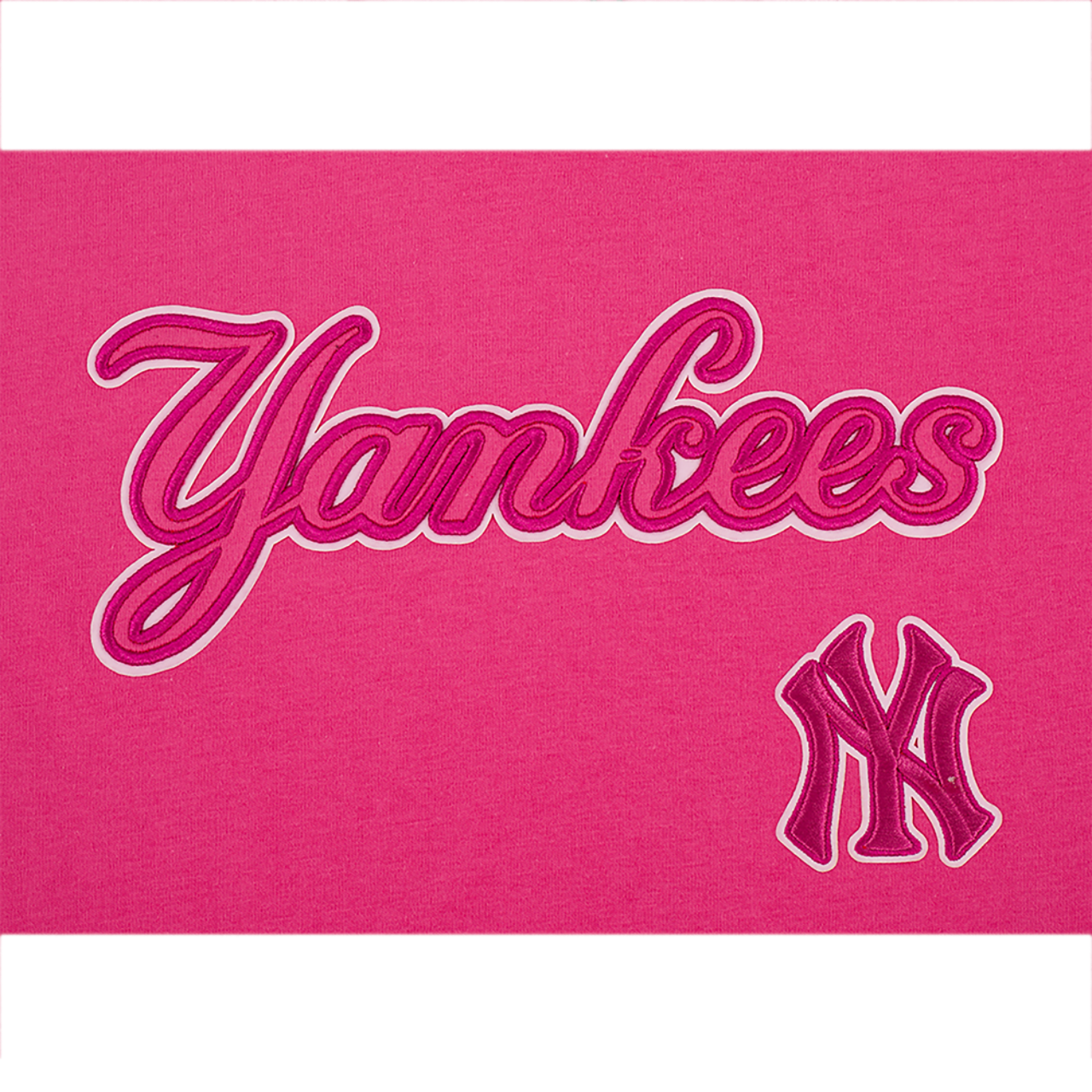 Pro Standard New York Yankees Triple Pink Ss Boxy Tee Image 5 of 5. Tap to open photo gallery.