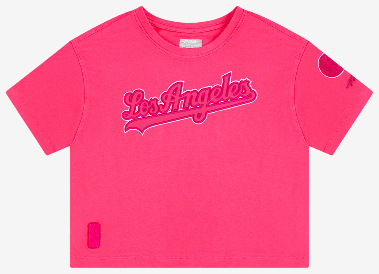 Pro Standard Los Angeles Dodgers Triple Pink Ss Boxy Tee Image 1 of 5. Tap to open photo gallery.