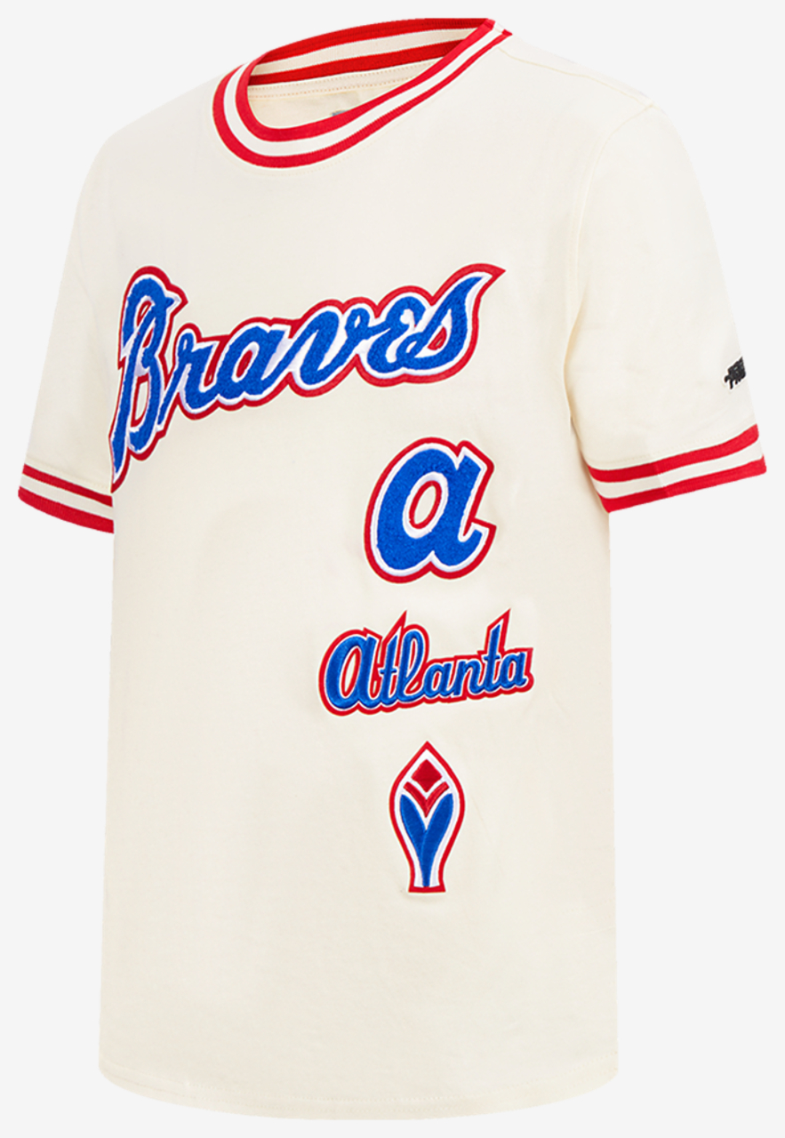 Pro Standard Atlanta Braves Retro Classic Ss Striped Rib Tee Image 3 of 7. Tap to open photo gallery.