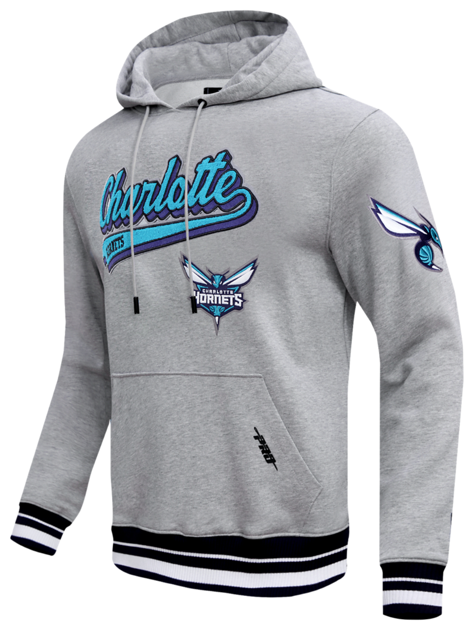 Pro Standard Hornets Script Fleece P/O Hoodie Image 3 of 8. Tap to open photo gallery.