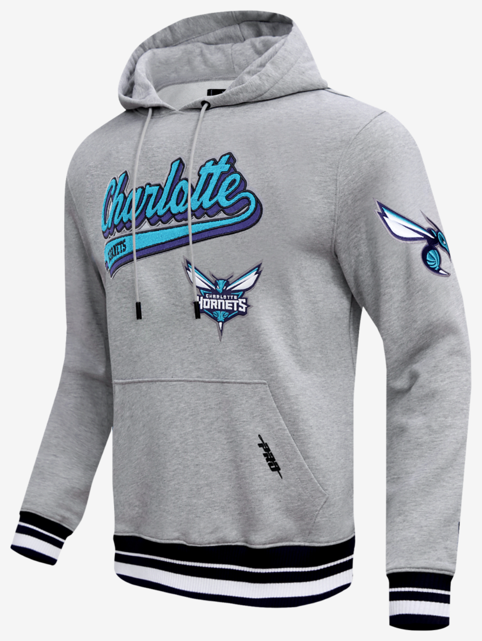 Pro Standard Hornets Script Fleece P/O Hoodie Image 3 of 8. Tap to open photo gallery.