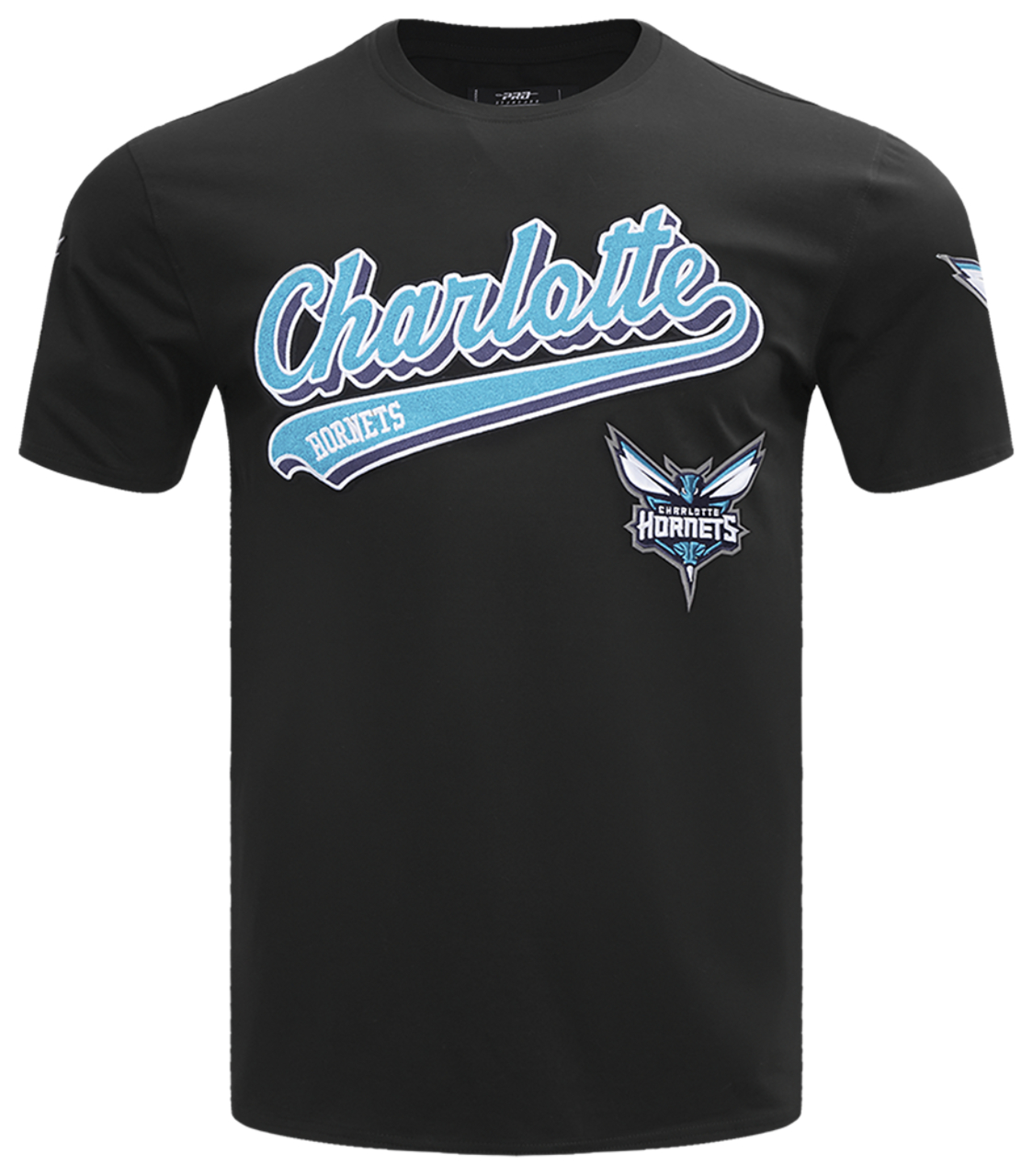 Pro Standard Hornets Script Tail SJ T-Shirt Image 1 of 7. Tap to open photo gallery.