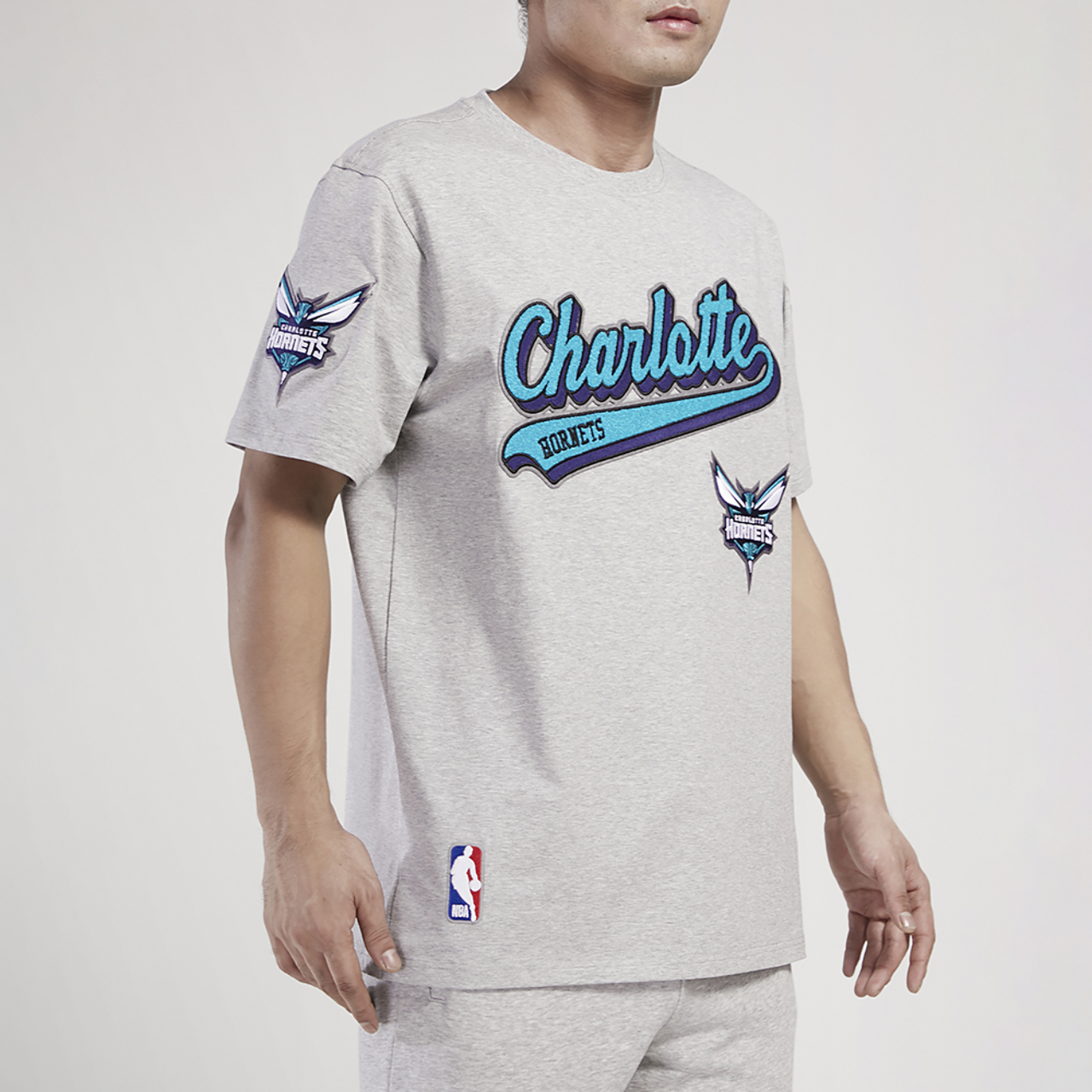 Pro Standard Hornets Script Tail SJ T-Shirt Image 4 of 5. Tap to open photo gallery.