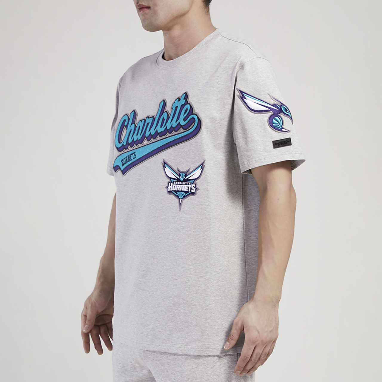 Pro Standard Hornets Script Tail SJ T-Shirt Image 5 of 5. Tap to open photo gallery.