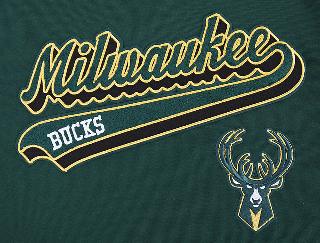 Pro Standard BUCKS SCRIPT TAIL RIB FLC PO HOODIE Image 5 of 8. Tap to open photo gallery.