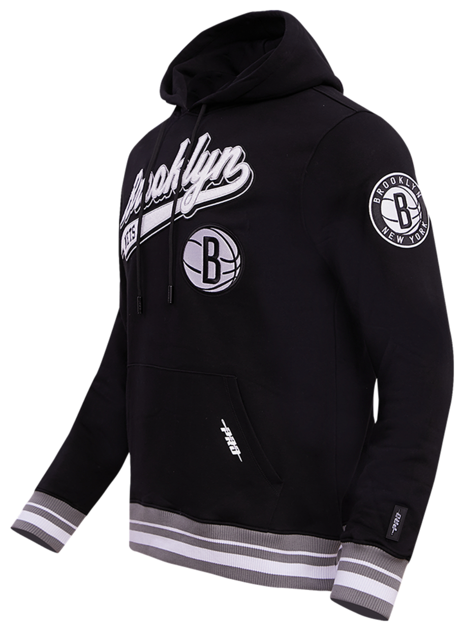 Pro Standard NETS SCRIPT TAIL RIB FLC PO HOODIE Image 3 of 8. Tap to open photo gallery.