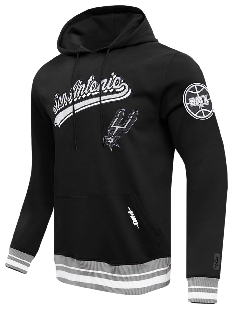 Pro Standard SPURS SCRIPT TAIL RIB FLC PO HOODIE Image 3 of 8. Tap to open photo gallery.