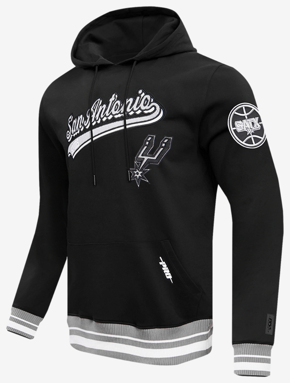 Pro Standard SPURS SCRIPT TAIL RIB FLC PO HOODIE Image 3 of 8. Tap to open photo gallery.
