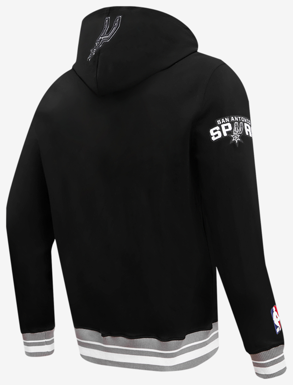 Pro Standard SPURS SCRIPT TAIL RIB FLC PO HOODIE Image 4 of 8. Tap to open photo gallery.