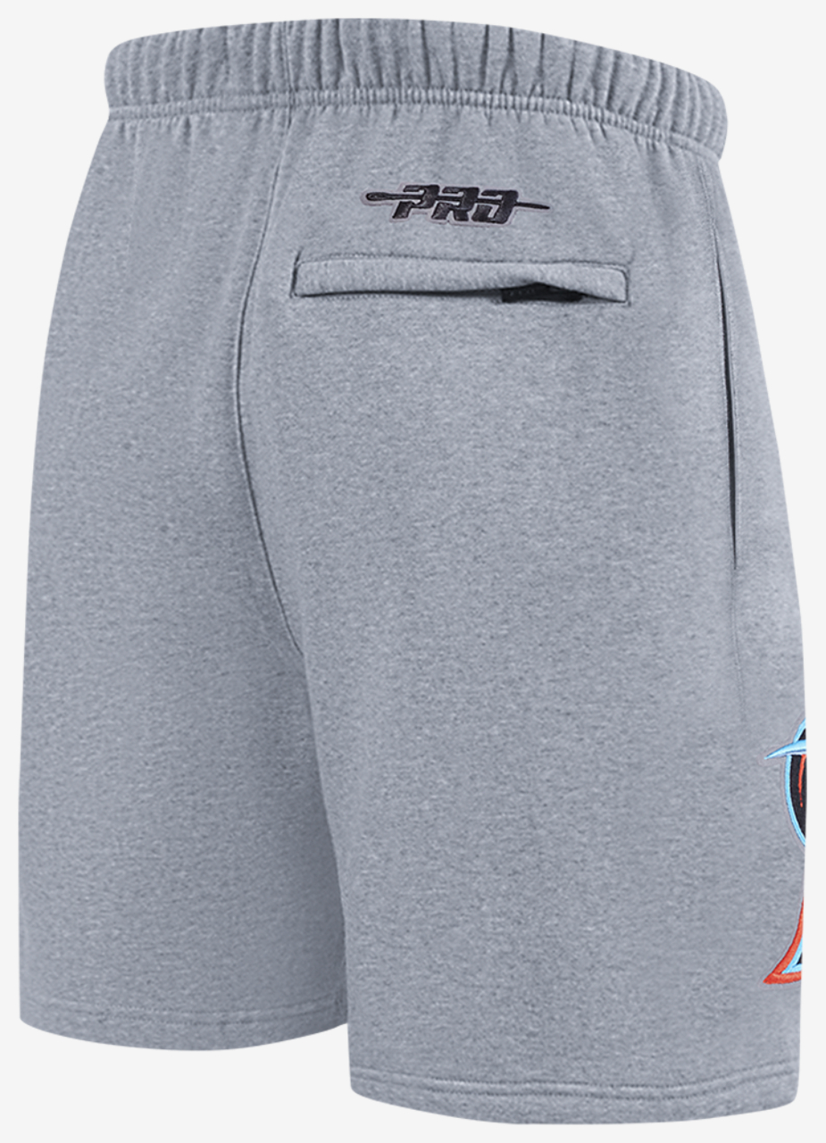 Pro Standard Marlins Living Large Fleece Shorts Image 4 of 6. Tap to open photo gallery.