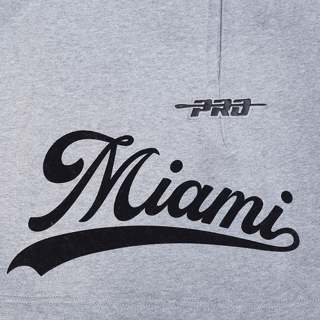 Pro Standard Marlins Living Large Fleece Shorts Image 5 of 6. Tap to open photo gallery.